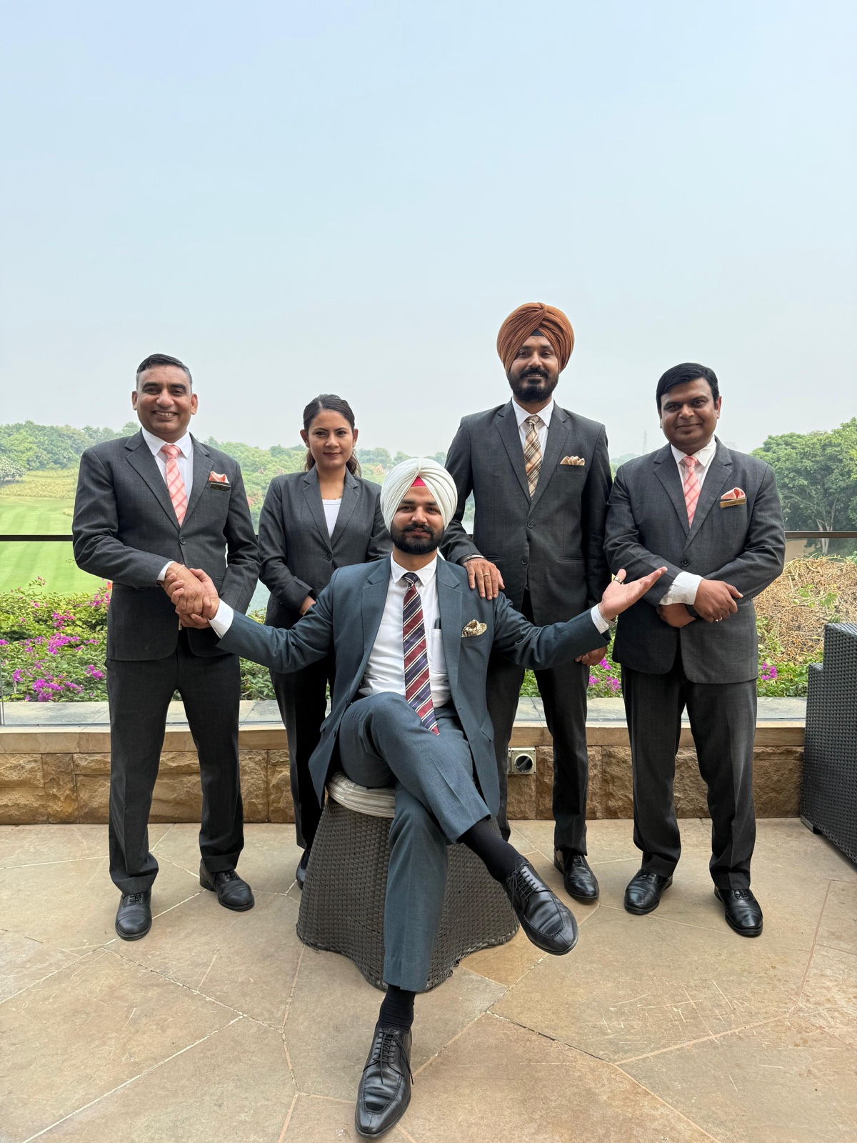 Pukhraj Bedi with a hospitality leadership team