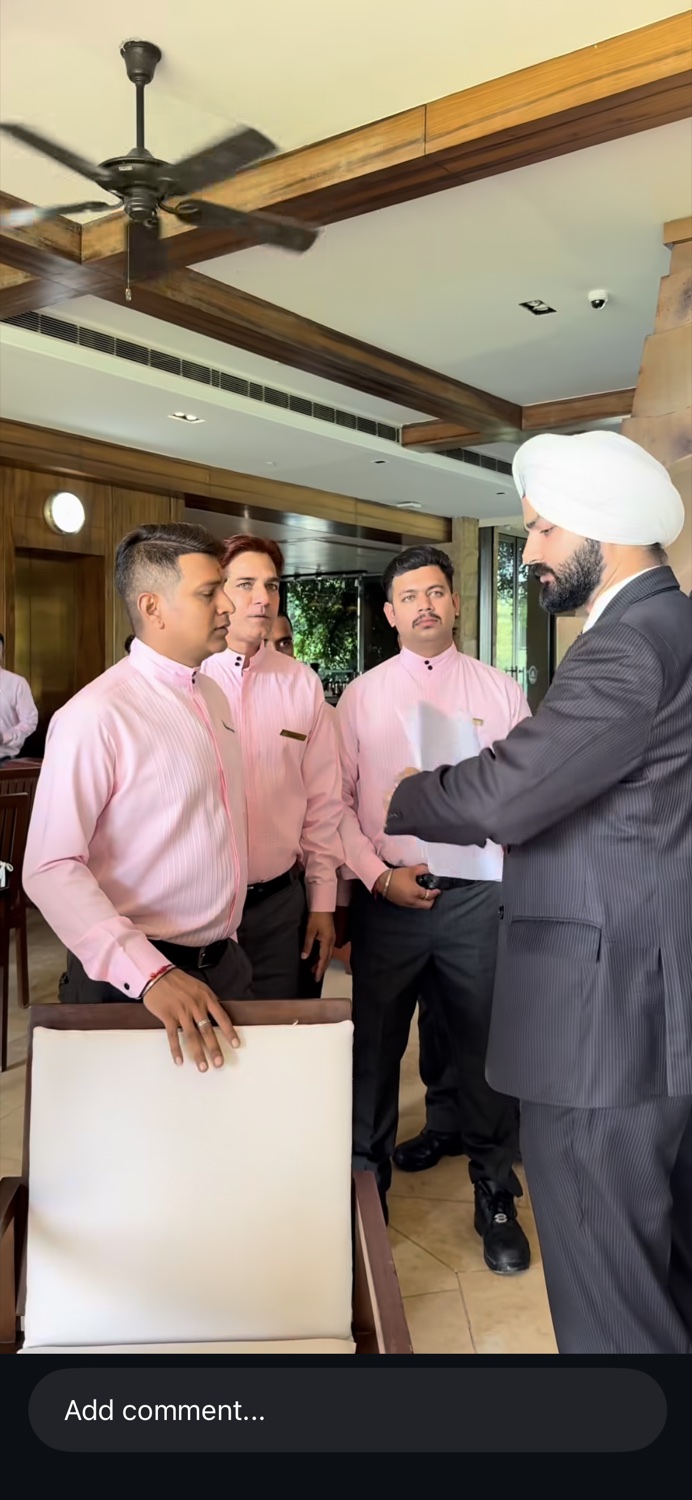 Pukhraj Bedi coaching restaurant team members